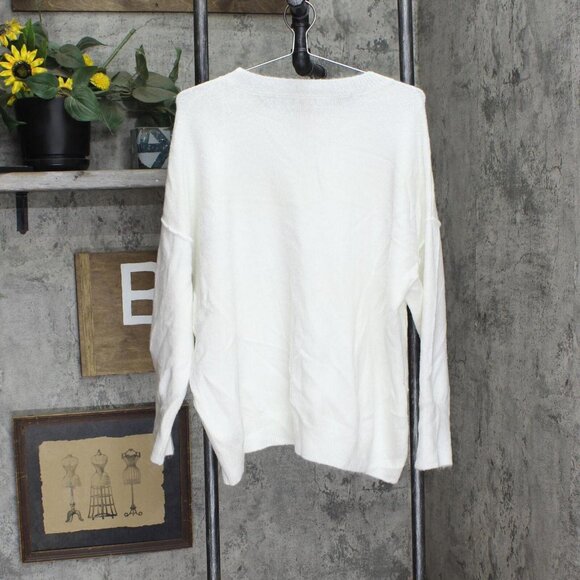NWT Vince Camuto Womens Plus Size Crewneck Sweater 9251219 1X Antique White - Picture 4 of 6